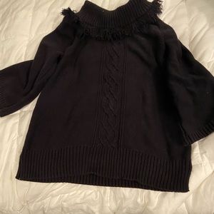 Cozy Black 3/4 Sleeve Sweater